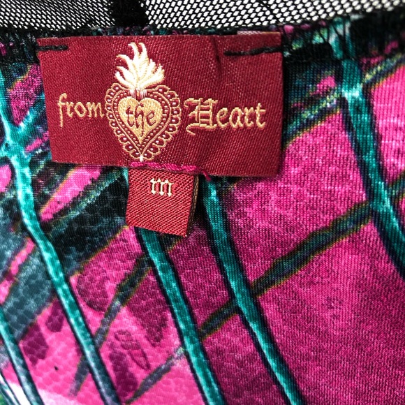 From The Heart Trudy Tunic Dress Sz M Artsy Lagenlook Y2K Boho Colorful Casual - Picture 7 of 9